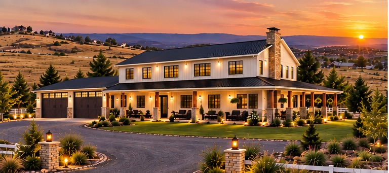 IVEY 4 concept front elevation at sunset